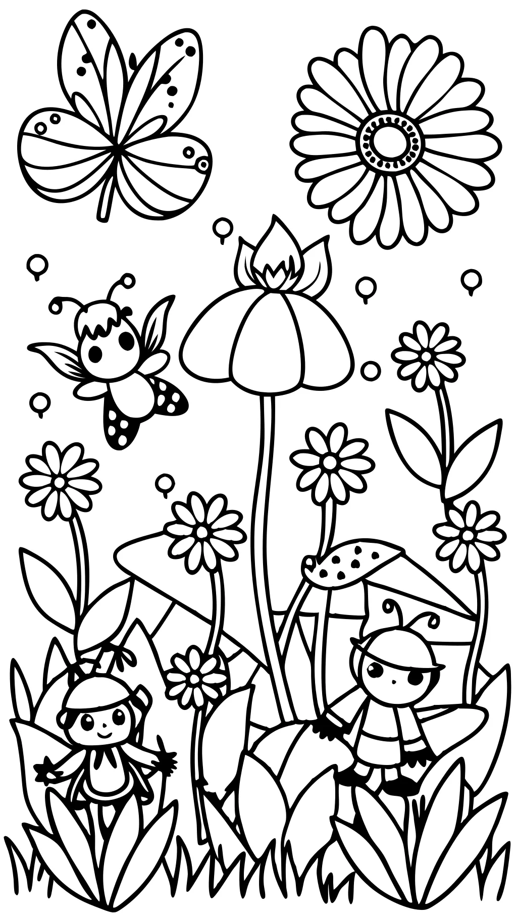 fairies and flowers coloring pages